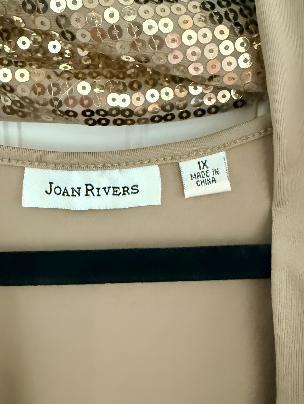 Joan Rivers golden sequin tank top with scarf, EUC - Picture 6 of 7